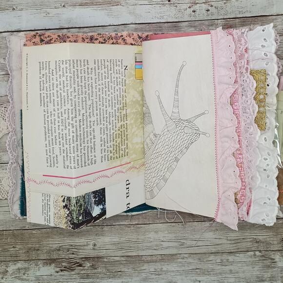 Pink Embellished Junk Journal: Flowers, Birds and Butterflies (Wish) - Picture 5 of 16